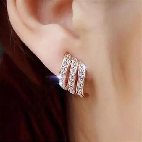 2018 new Crystal ear clip without ear hole for Women simple clip earring for girl Wedding Jewelry